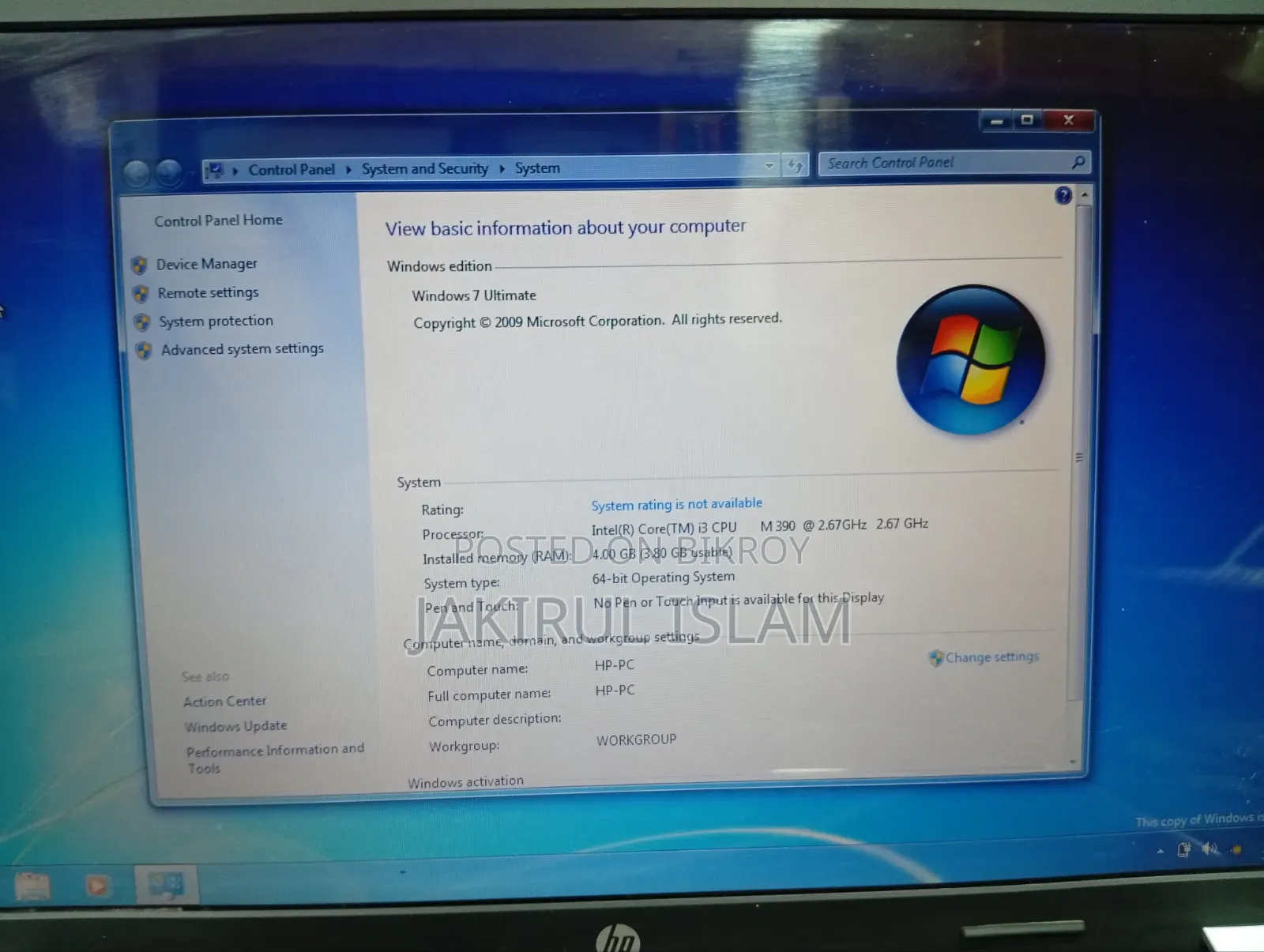 Laptop HP 240 G6 4GB Intel Core i3 HDD 500GB