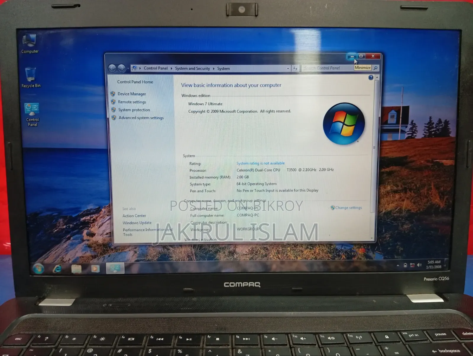 Laptop HP 4GB Intel Celeron HDD 320GB