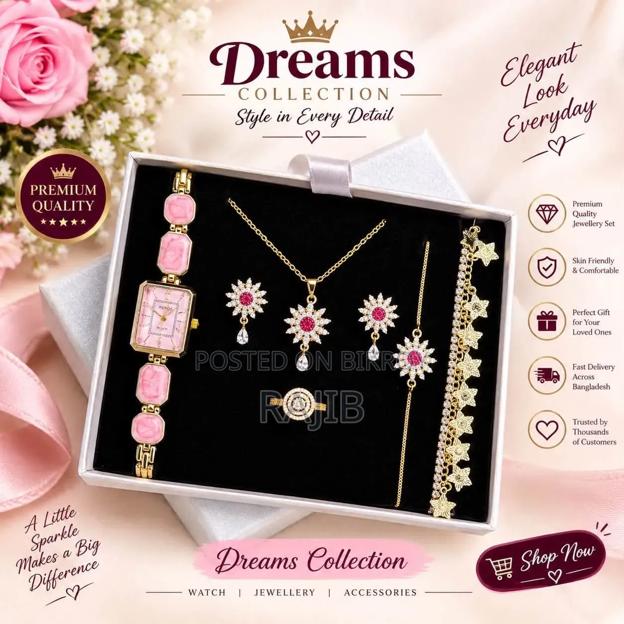 👑 Premium Jewelry and Watch Gift Set 👑