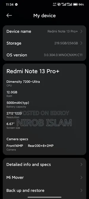 Xiaomi Redmi Note 13 Pro+ 256 GB Blue