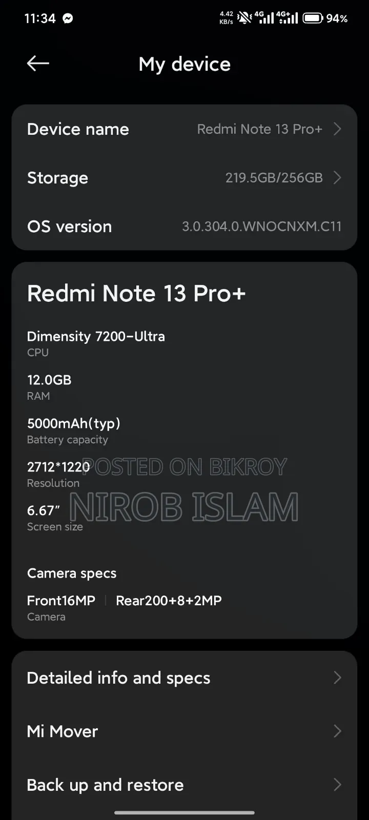 Xiaomi Redmi Note 13 Pro+ 256 GB Blue