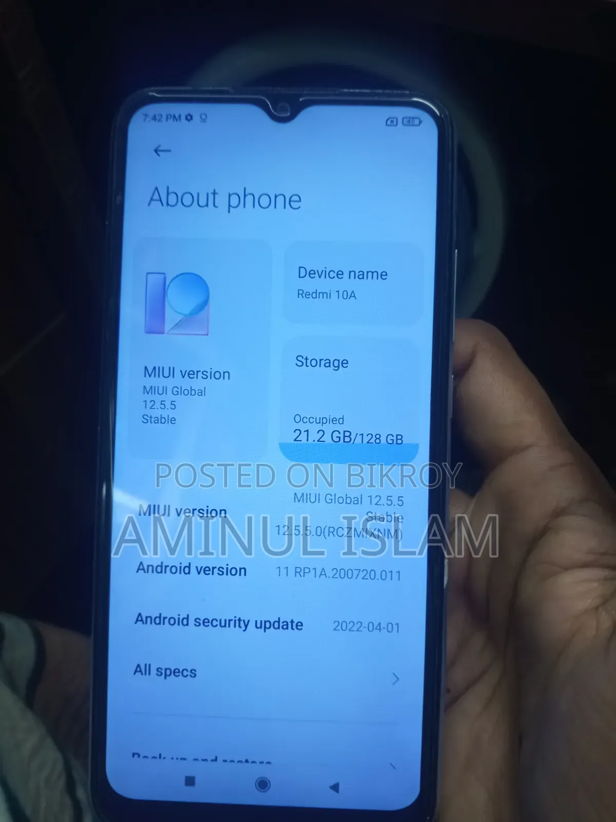 শাওমি রেডমি ১০এ ১২৮ জিবি