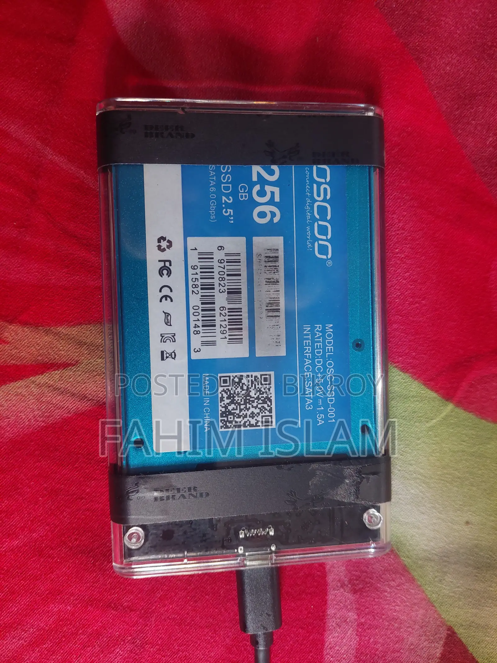 256gb OSCOO SATA SSD 2.5'' With USB Enclosure