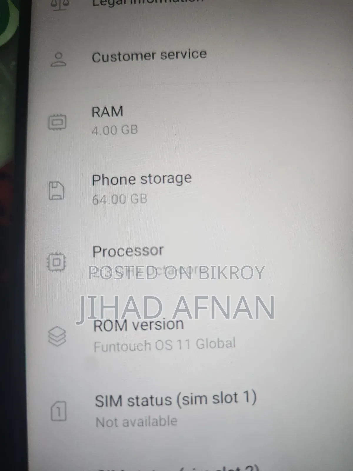 Vivo Y20 64 GB Blue