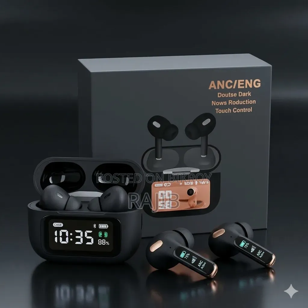 🎧 E9 Pro Touch Control Calling Display AirPods (Black)