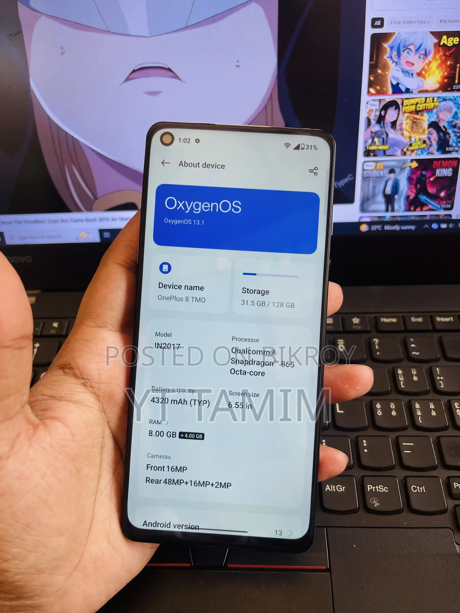 OnePlus 8 128 GB Gold