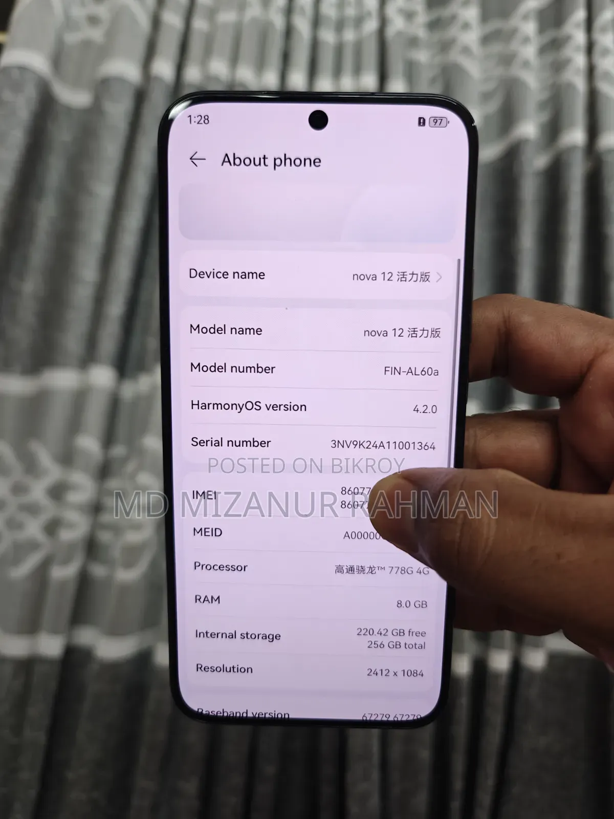 Huawei nova 12s 256 GB Black