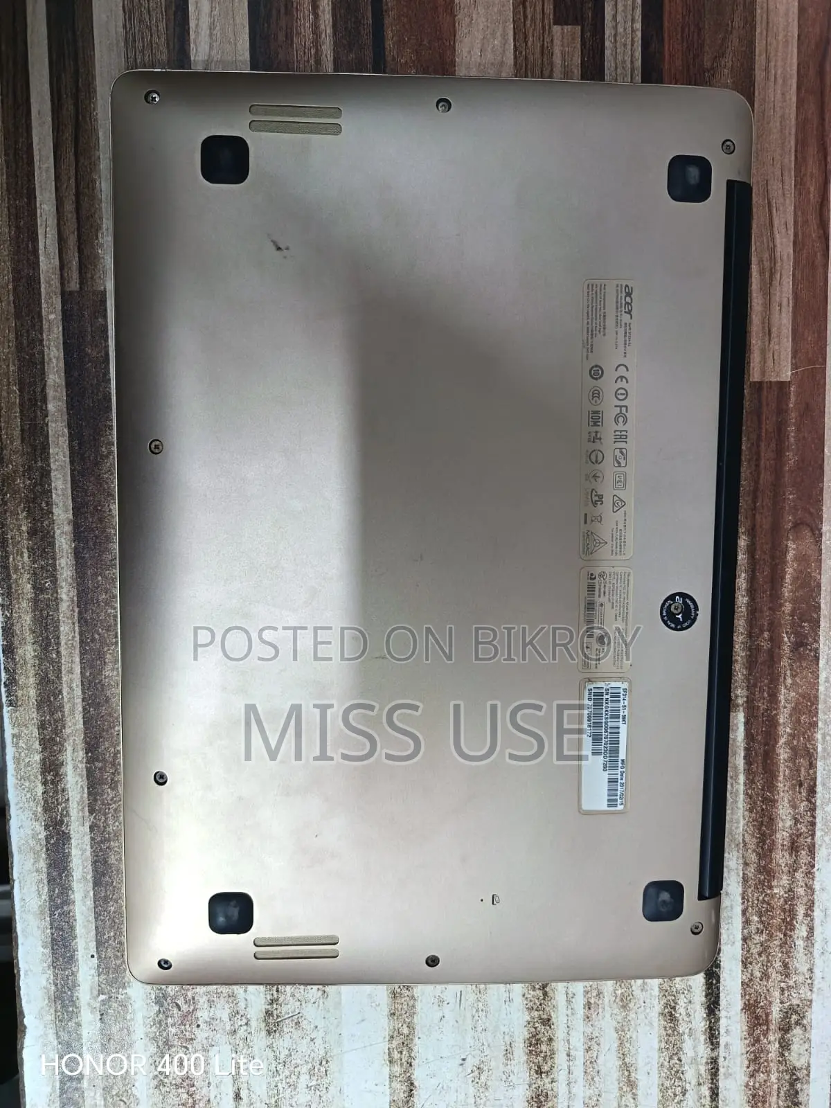 ল্যাপটপ এসার এসপায়ার ৩ ৮জিবি ইন্টেল কোর আই৫ এসএসডি ১২৮জিবি