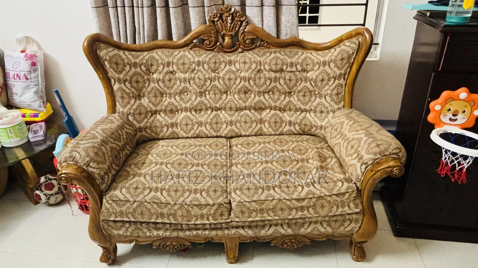 Classic Wooden Sofa Set – 3+2+1 Seater | Premium Design