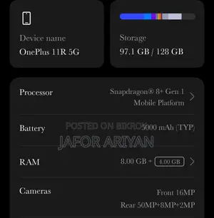 OnePlus 11R 128 GB Gray