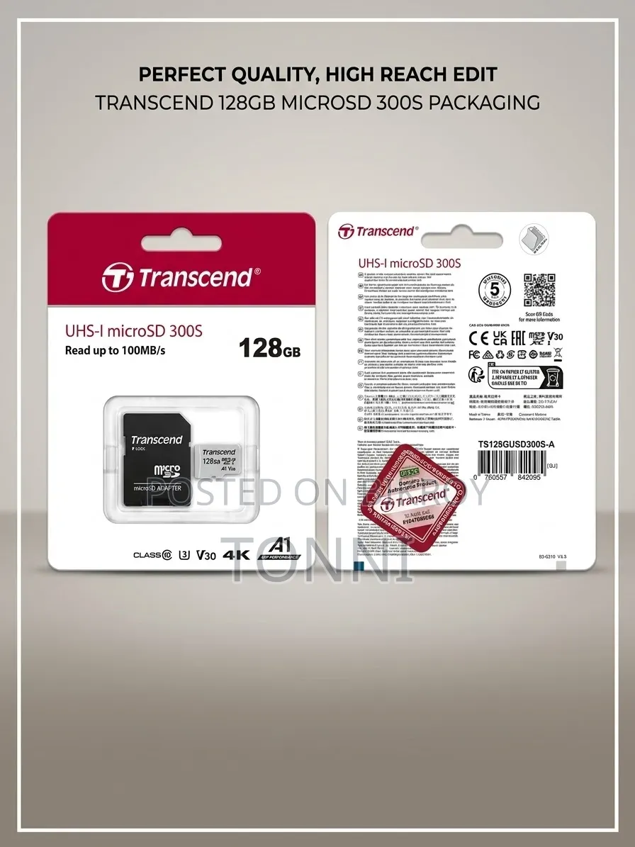Transcend 128GB MicroSD Card (Intact Box / 3+ Years Warranty)