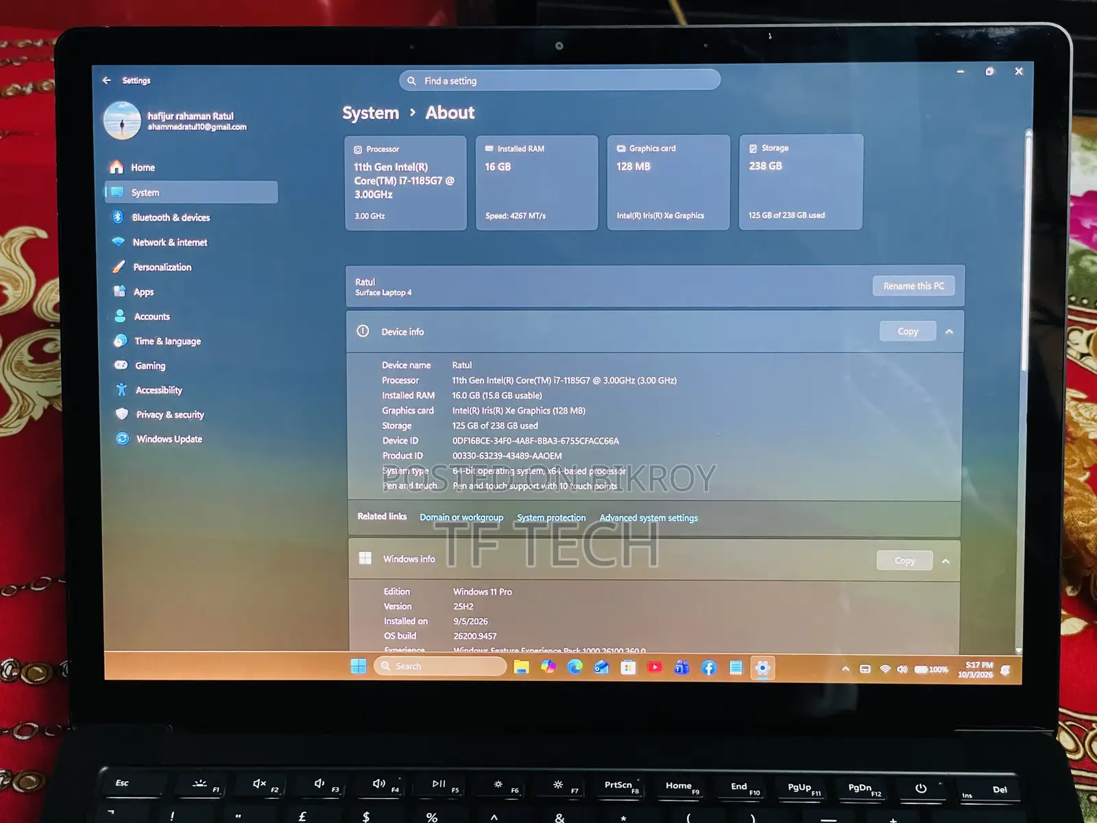 Laptop Microsoft Surface Laptop 4 16GB Intel Core i7 SSD 256GB