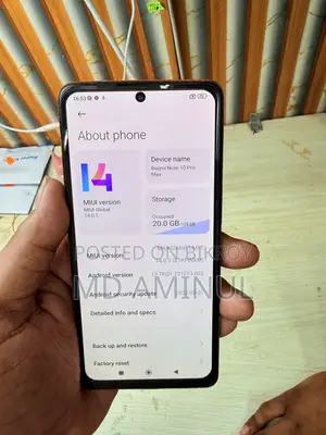 শাওমি রেডমি নোট ১০ প্রো ম্যাক্স ১২৮ জিবি গোল্ড