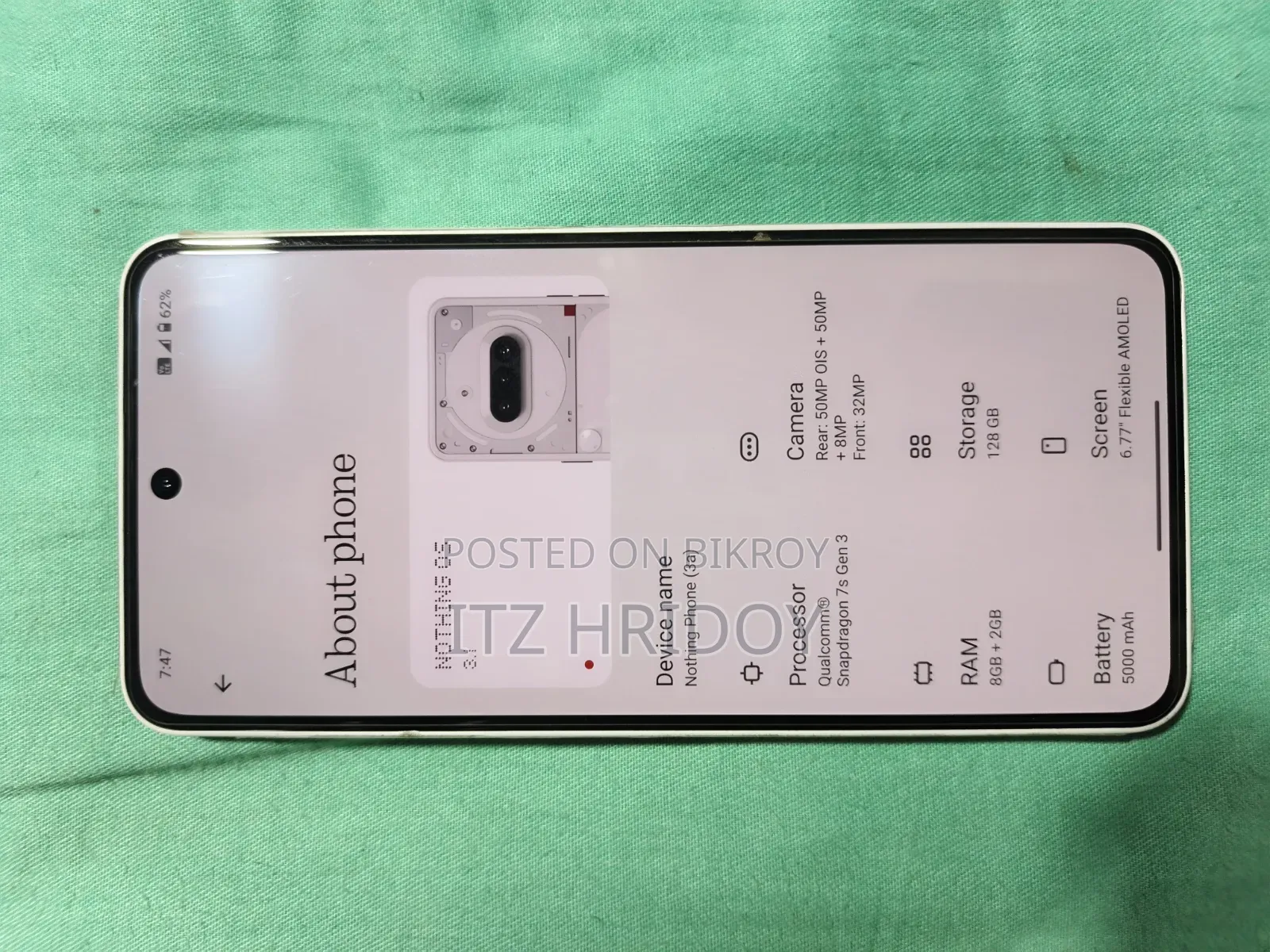 নতুন নাথিং ফোন ৩এ ১২৮ জিবি হোয়াইট