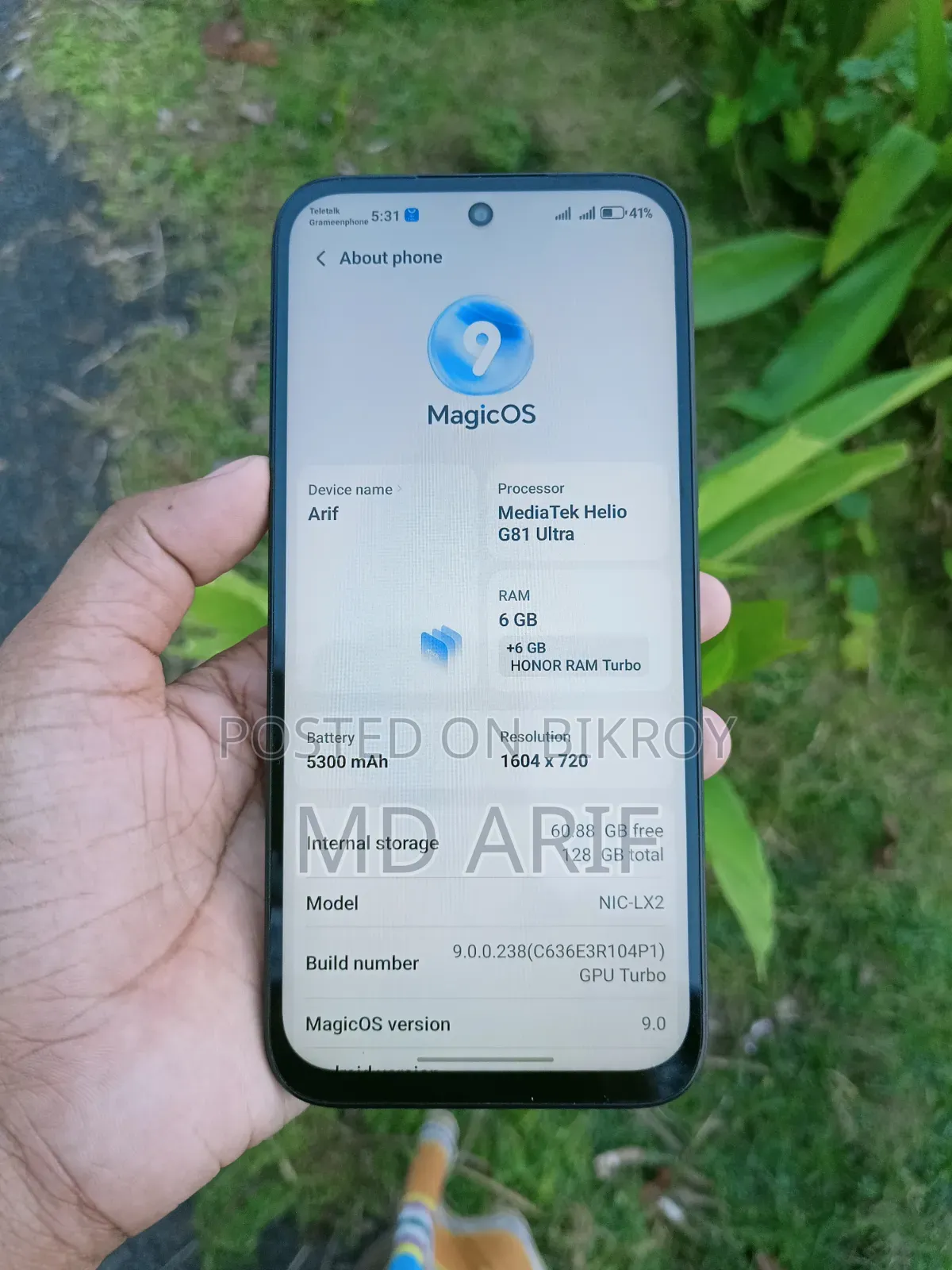 অনার এক্স৬সি ১২৮ জিবি ব্ল্যাক