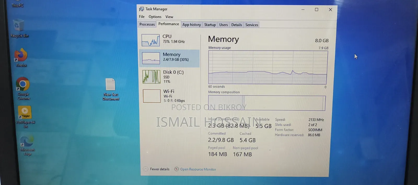 Laptop HP 14-dq1088wm 8GB Intel Core i3 SSD 128GB