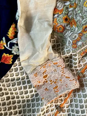 Blue & Beige Floral Kameez