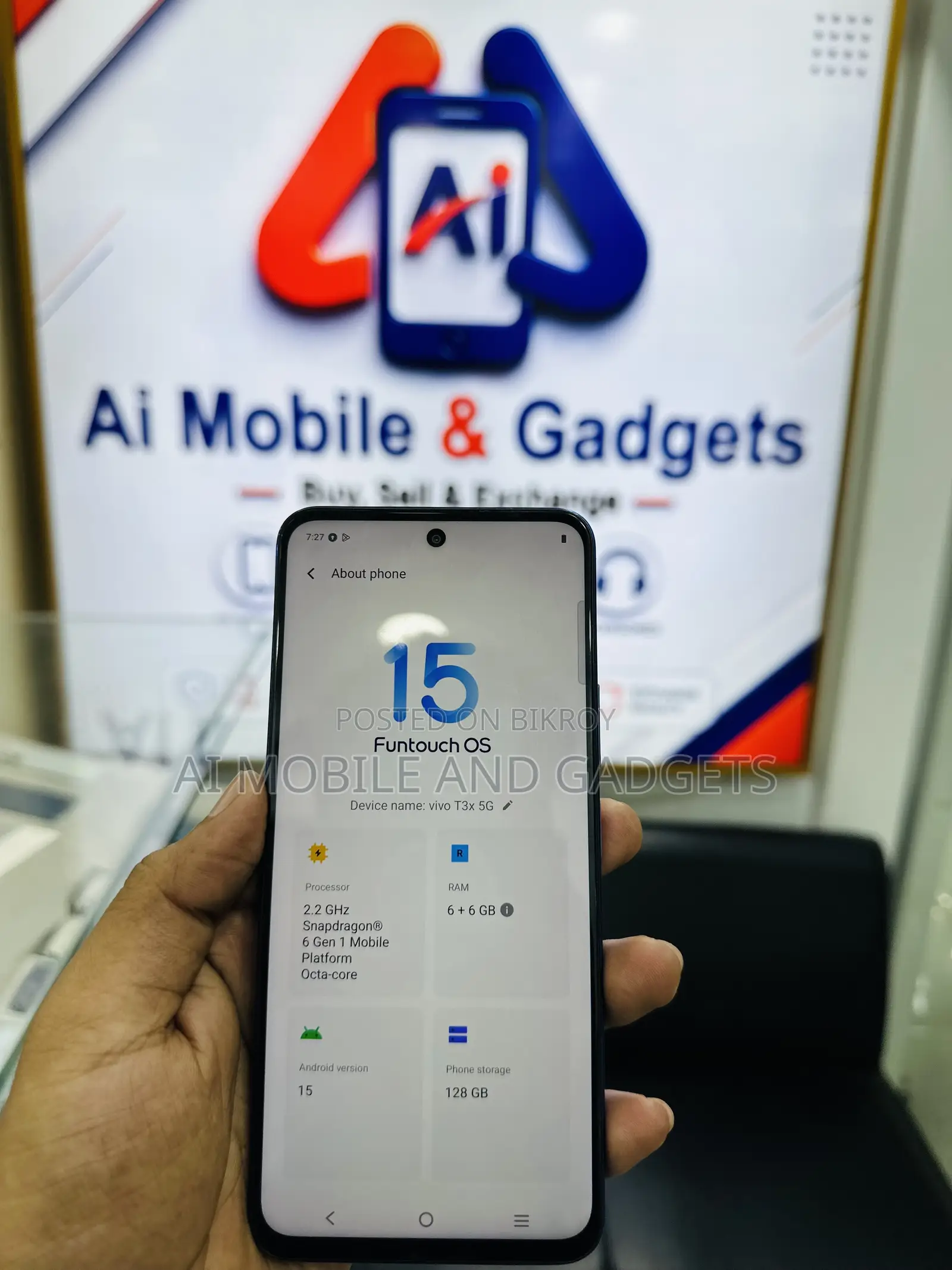 Vivo T3x 128 GB Blue