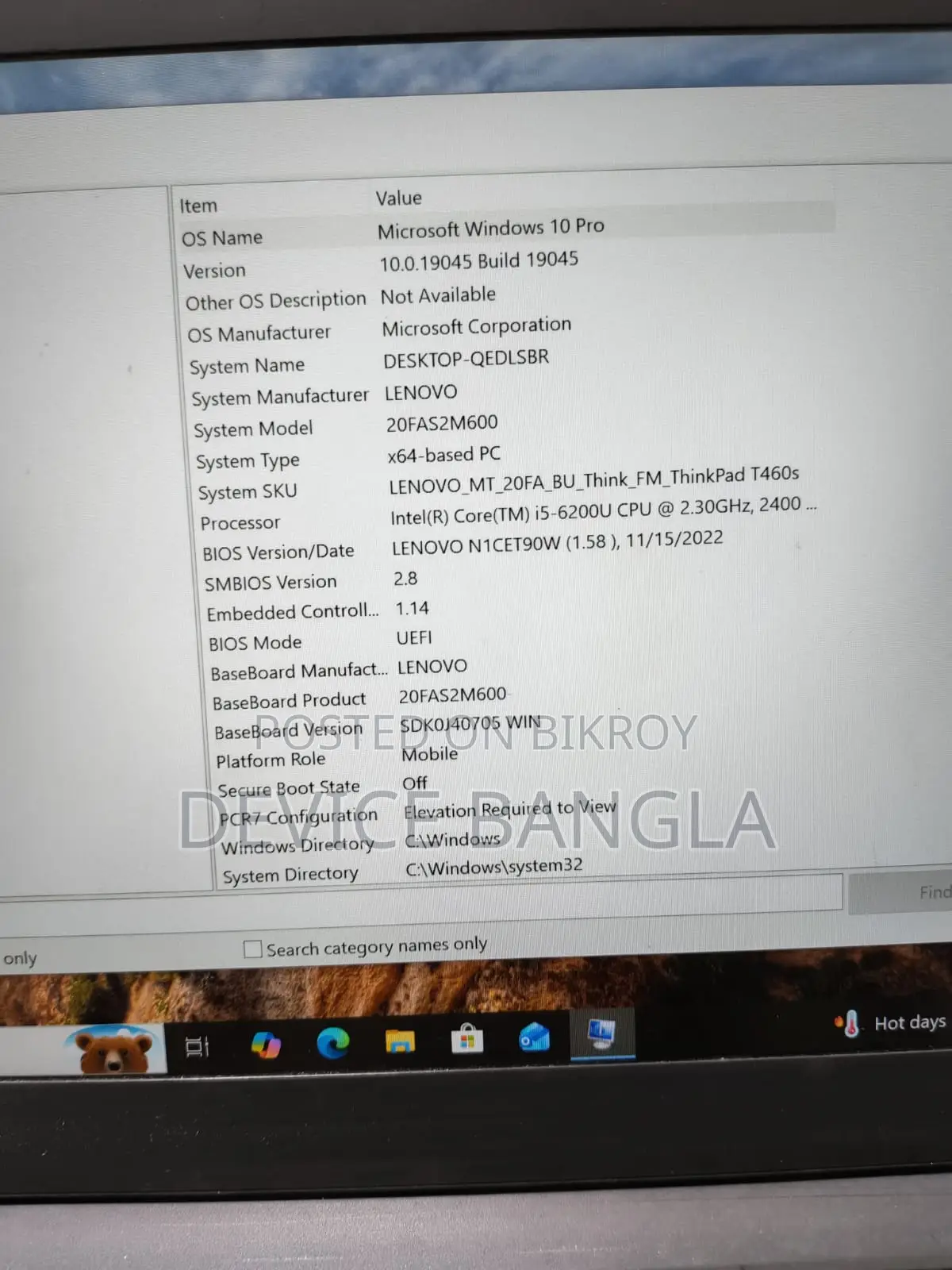 Laptop Lenovo ThinkPad T460s 8GB Intel Core i5 SSD 256GB
