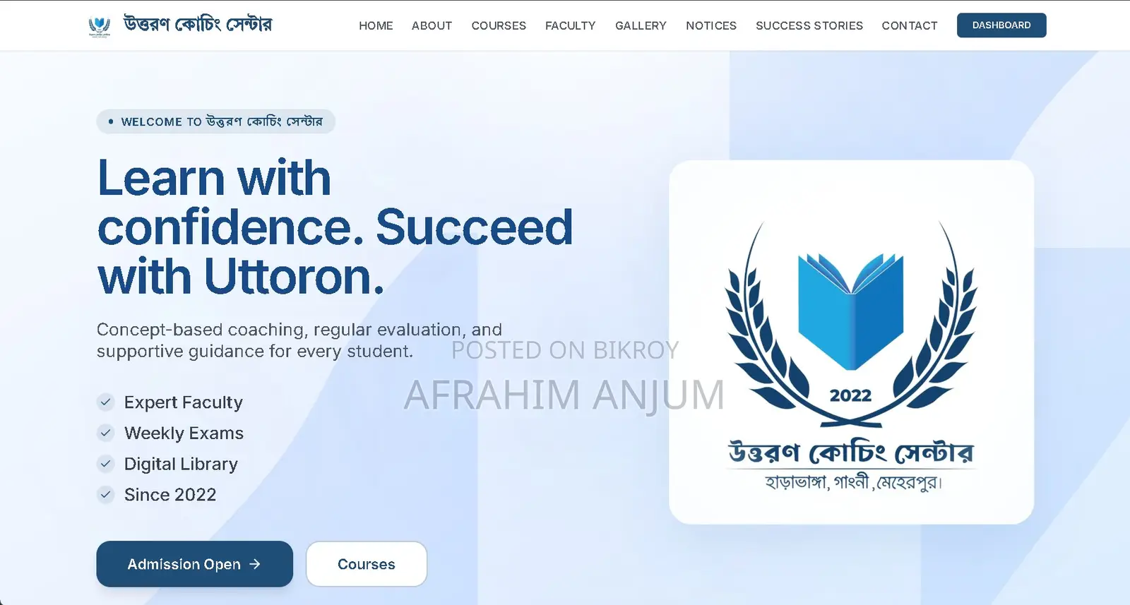 Ready Coaching Center Website With Customization Facility
