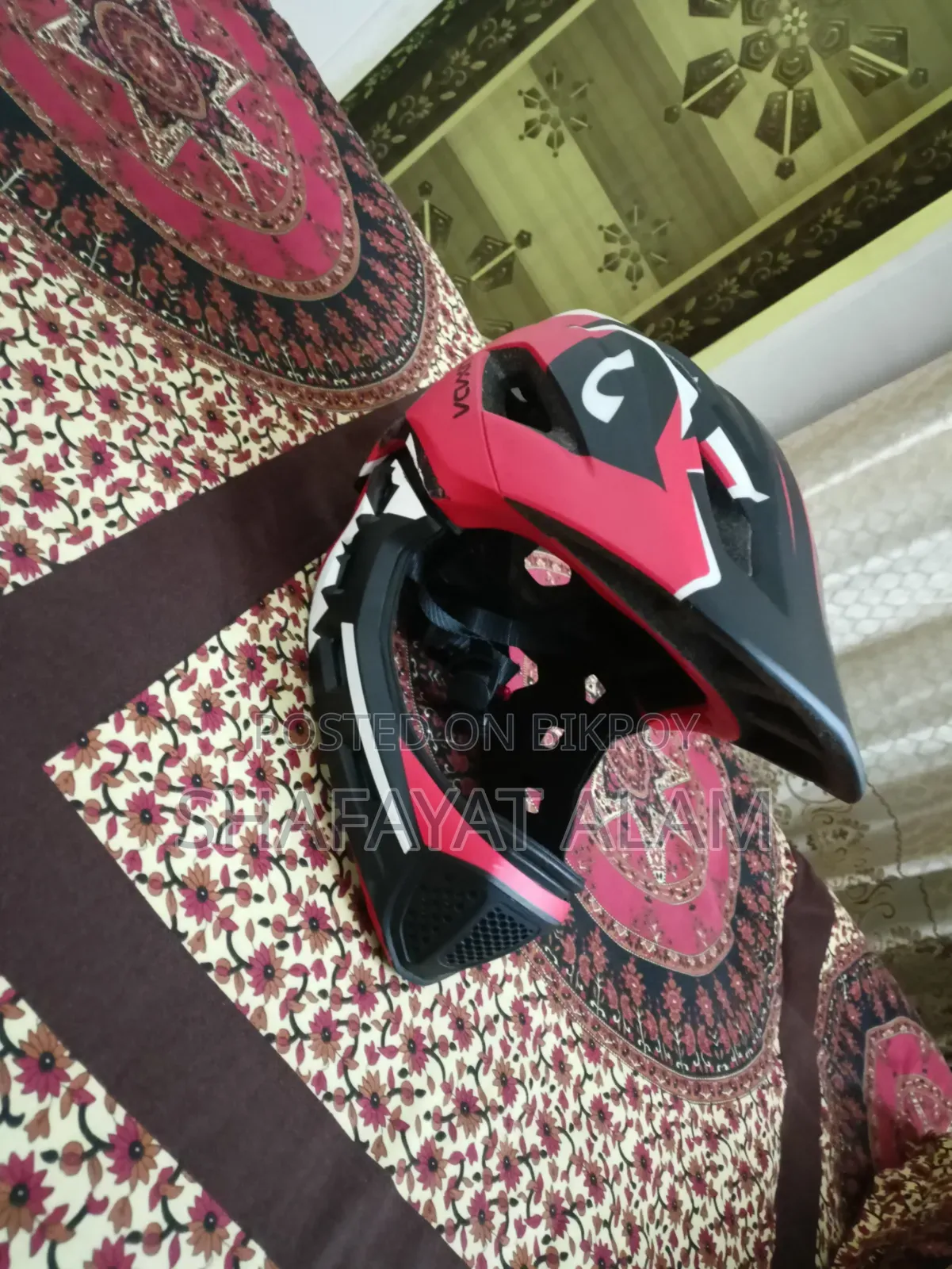 LIXADA Full Face Cycling Helmet | MTB | Red & Black