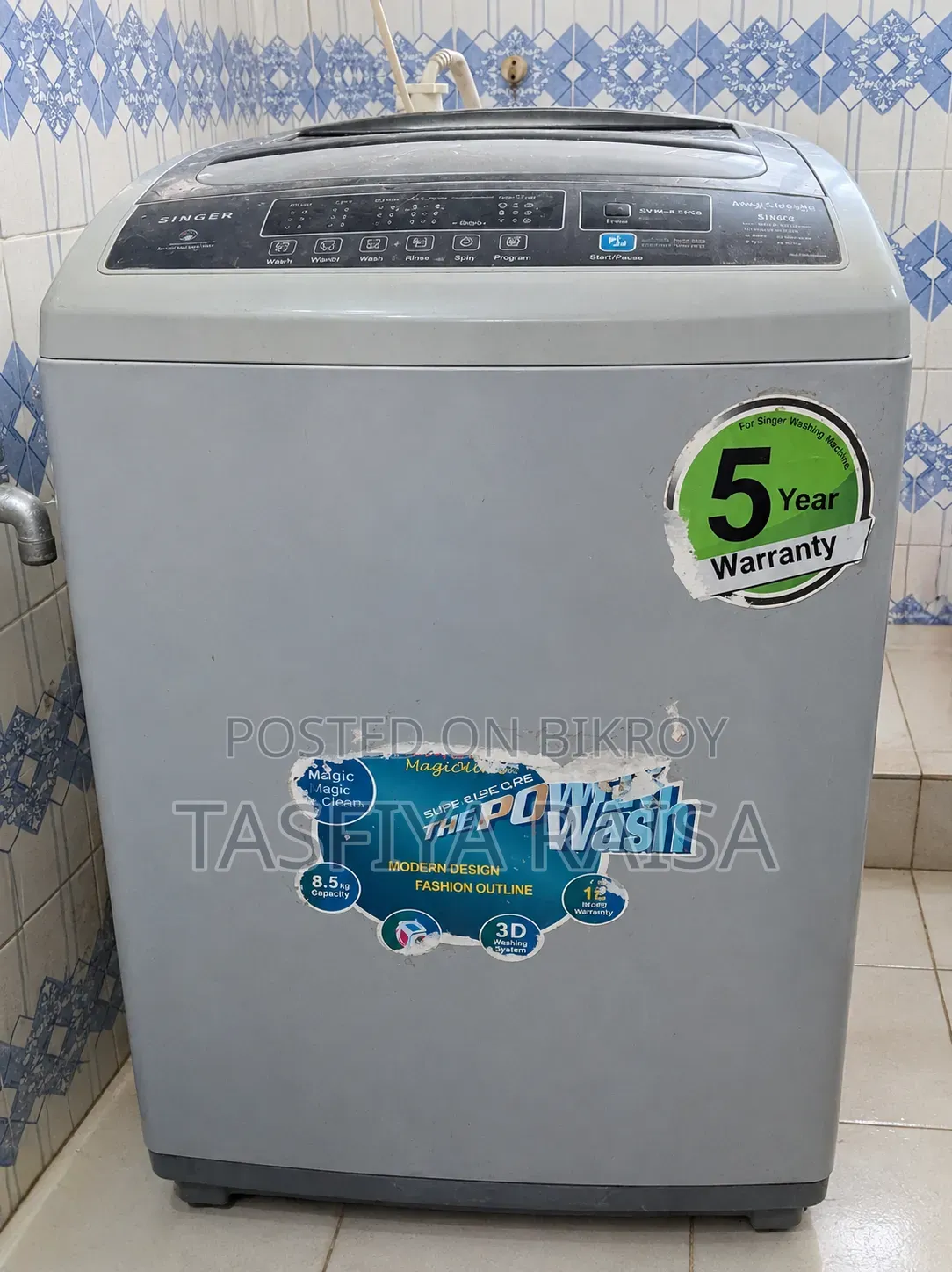 Singer 8.5 KG Washing Machine – For Repair/Parts