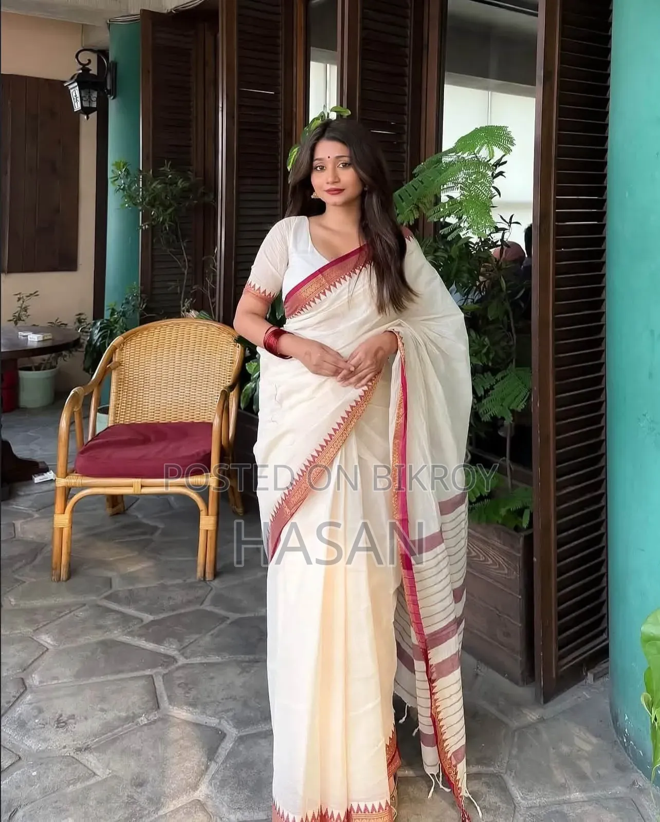আফসান প্রিন্ট শাড়ি সাথে ব্লাউজ পিস