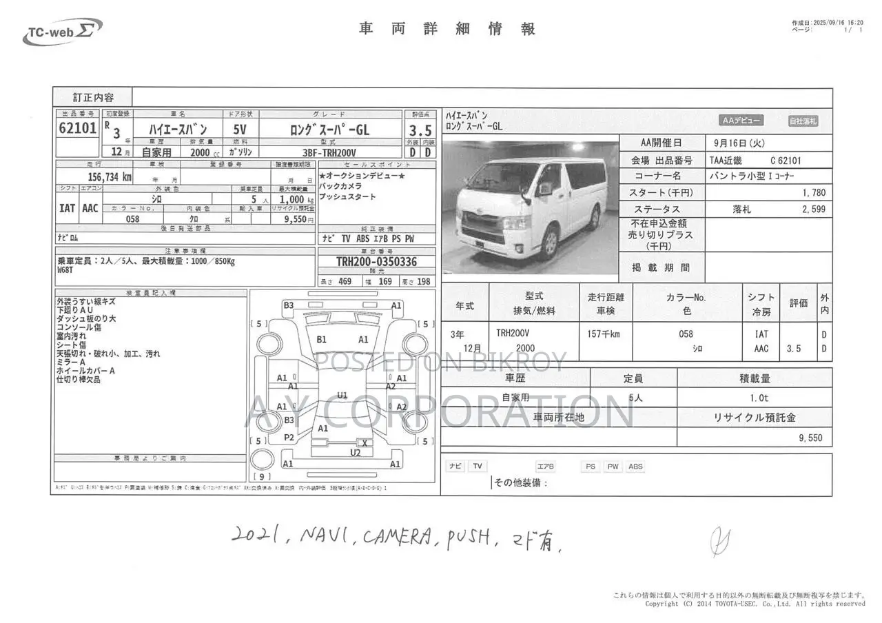 Toyota HiAce 2020 White