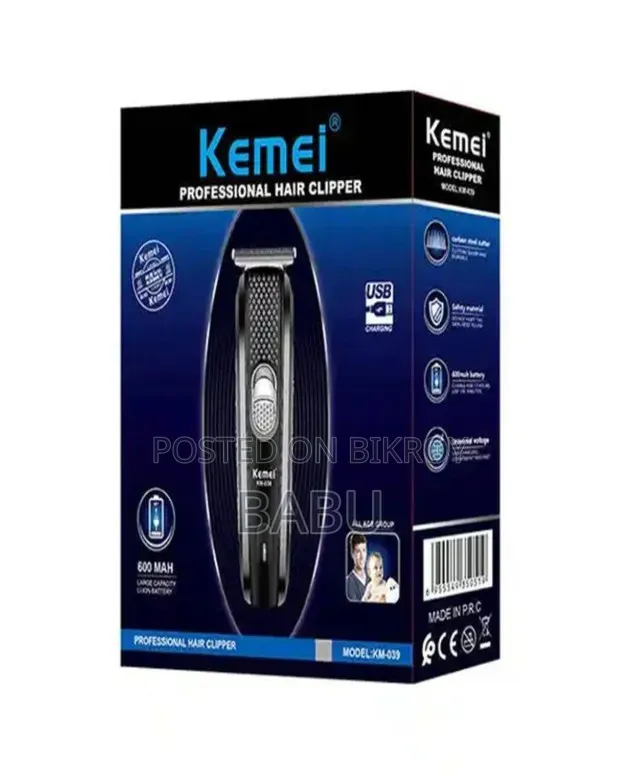 Kemei KM-039 প্রফেশনাল হেয়ার ক্লিপার | চুল ও দাড়ি ছাঁটার যন্ত্র
