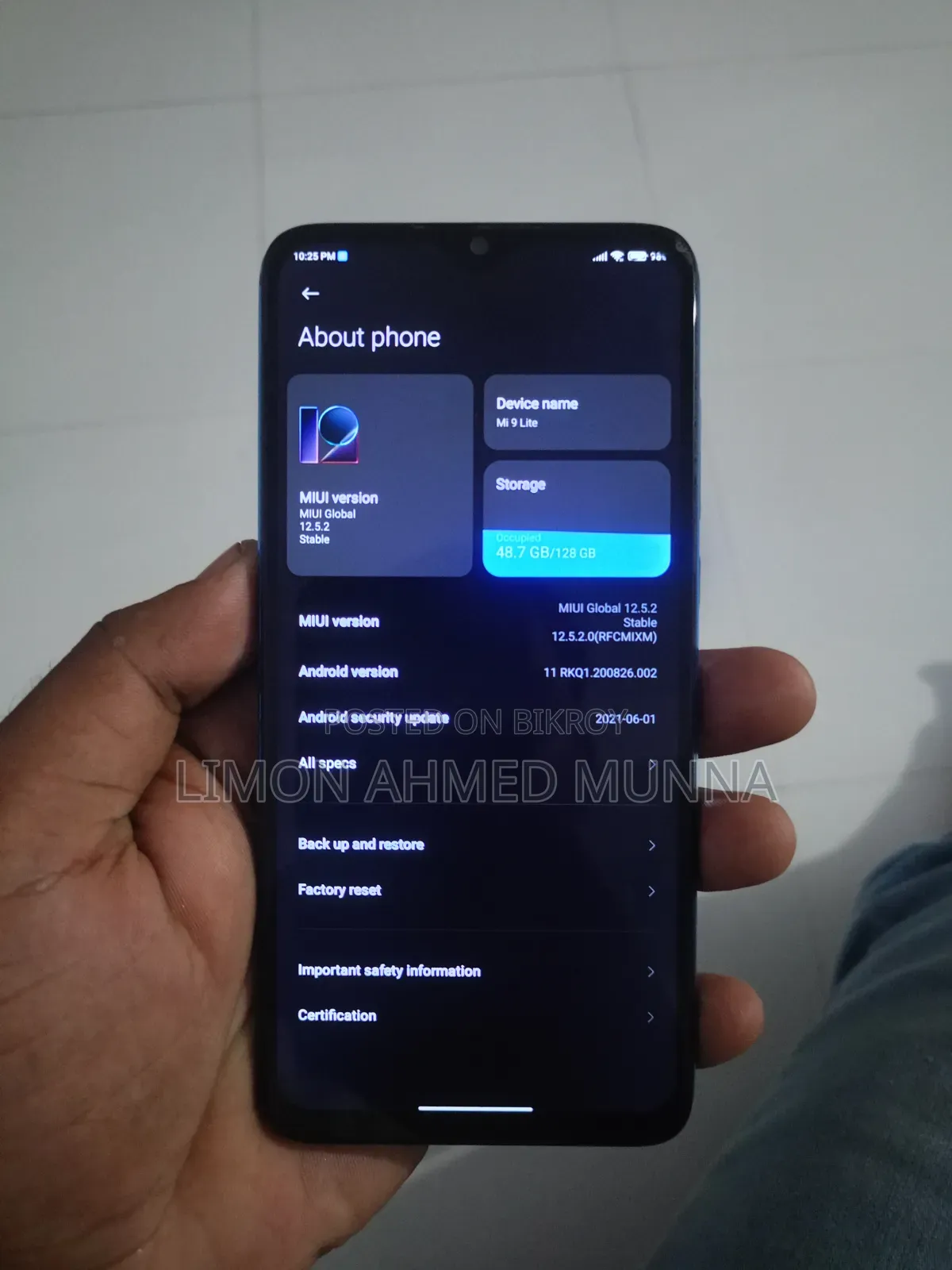 শাওমি মি ৯ লাইট ১২৮ জিবি ব্লু