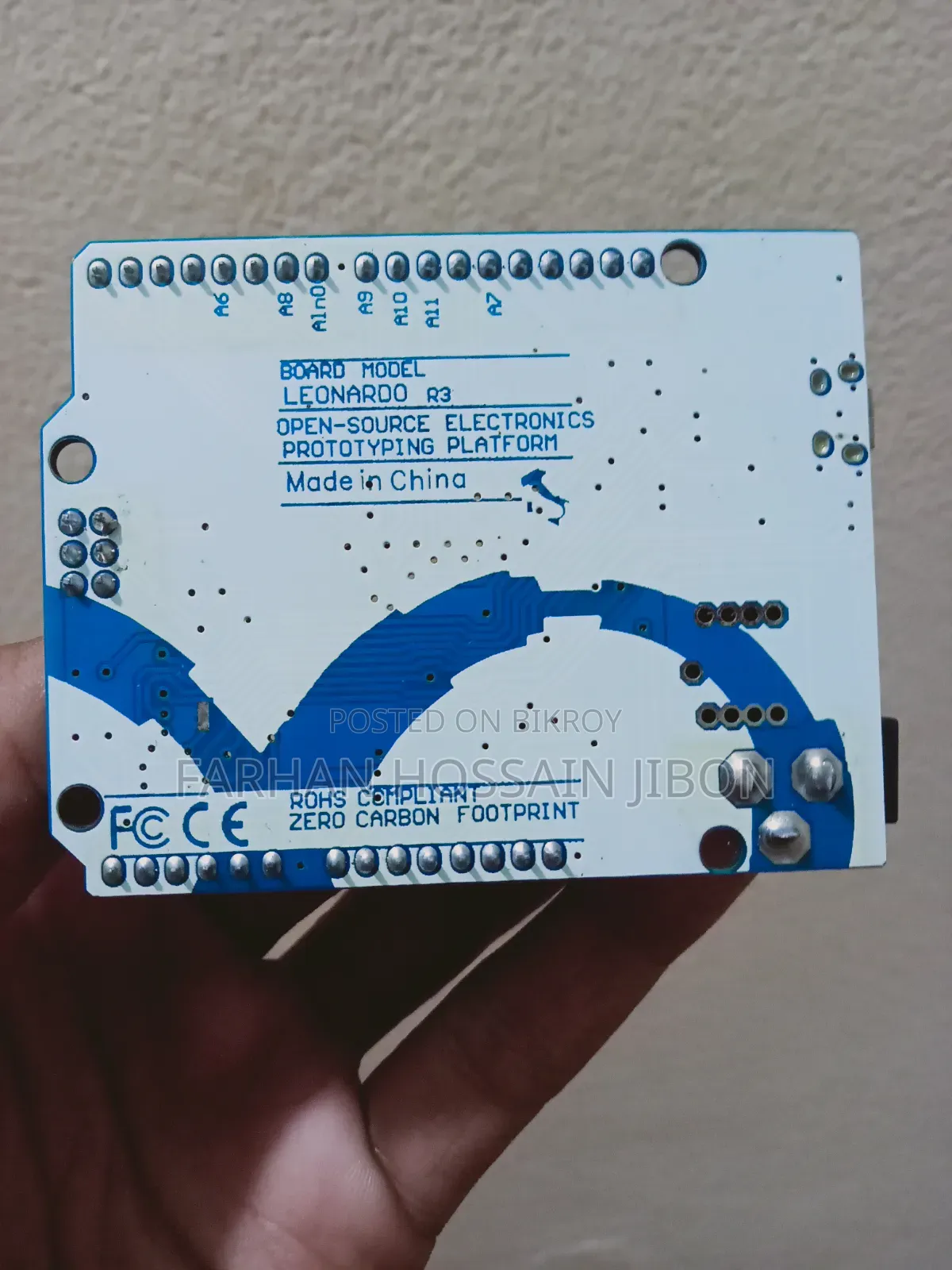 Arduino Leonardo+breadboard+5 Jumper Cable