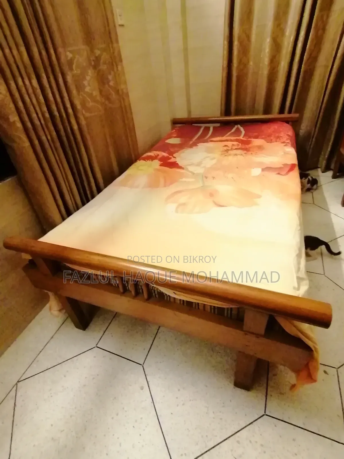 Top to Bottom Teak Wood Single Bed