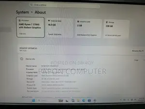 Desktop Computer 16GB AMD Ryzen 7 SSD 256GB