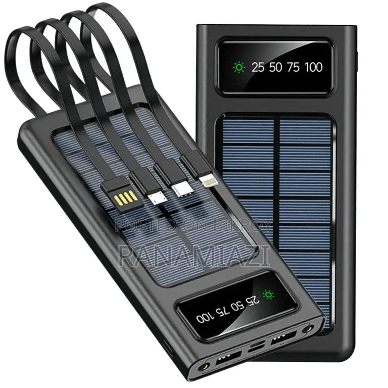 RECRSI RE-PB030 Solar Energy Power Bank 10000 mAh - Black