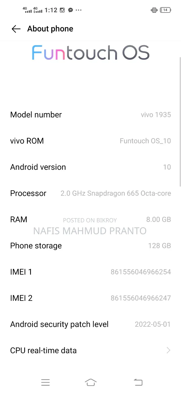 Vivo 128 GB Blue