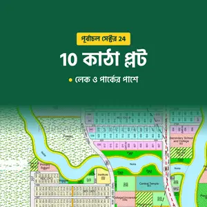 পূর্বাচল সেক্টর ২৪ এ ১০ কাঠার লেক এবং পার্ক সংলগ্ন প্লট