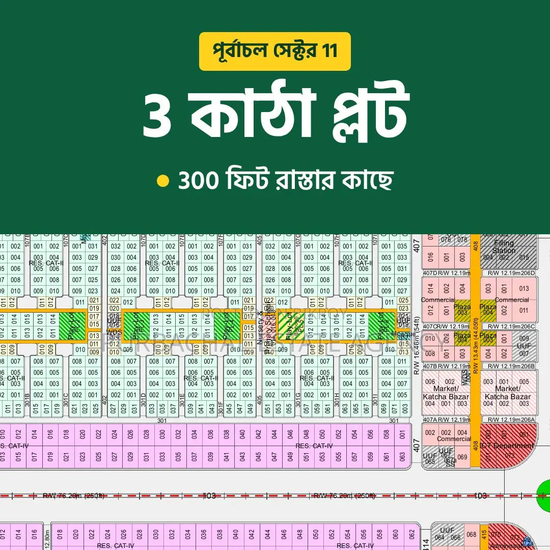 3 Katha Plot Near 300 Feet Road, Purbachal Sector 11