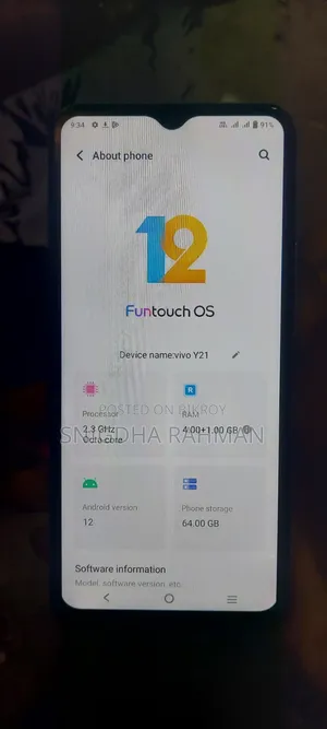 Vivo Y21 64 GB Silver