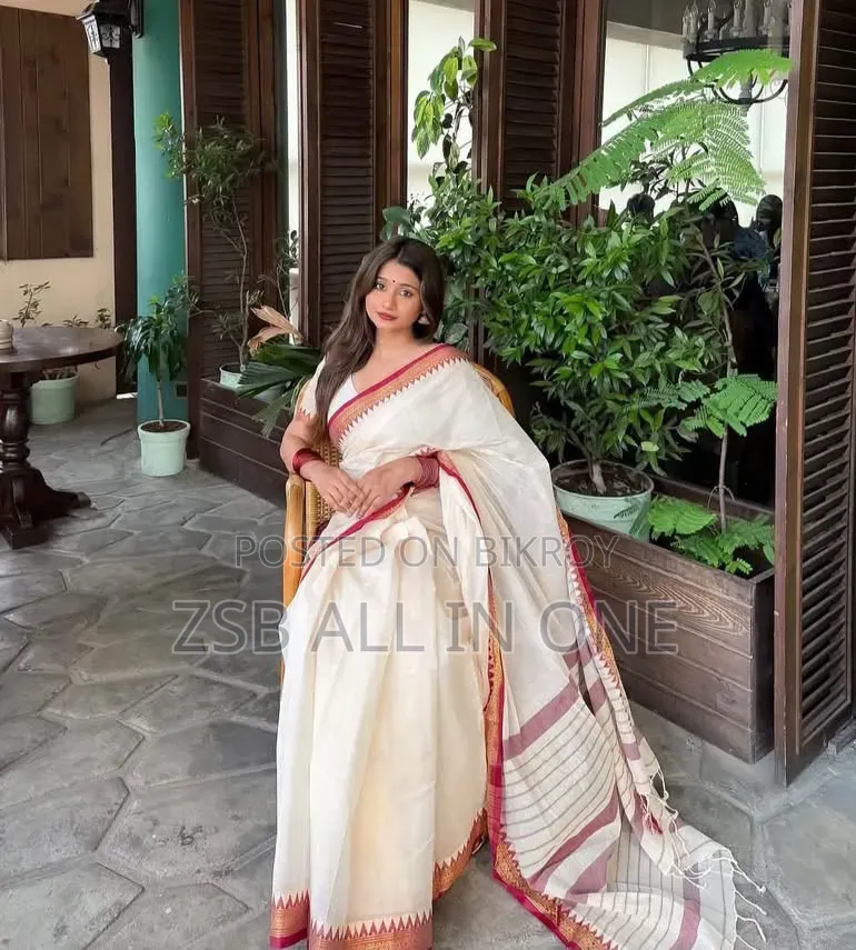 আফসান প্রিন্ট শাড়ি ব্লাউজ পিসসহ