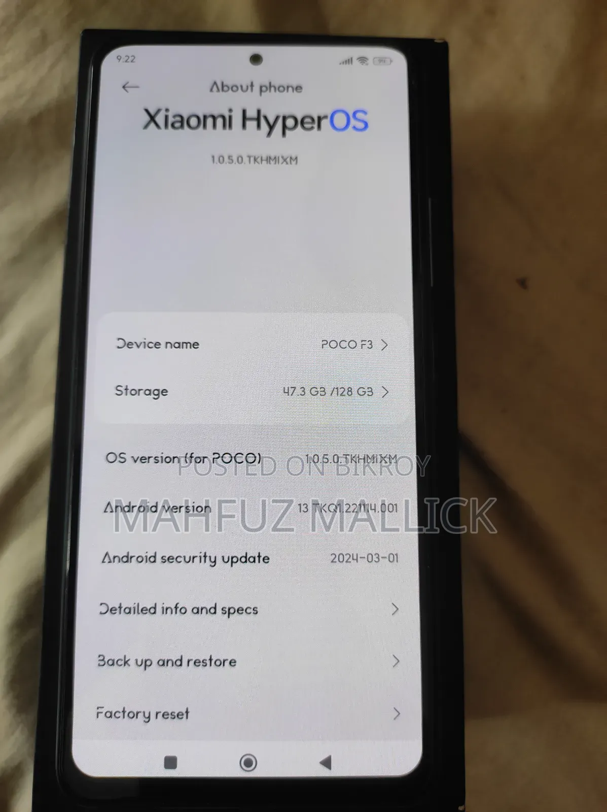 Xiaomi Poco F3 128 GB Blue