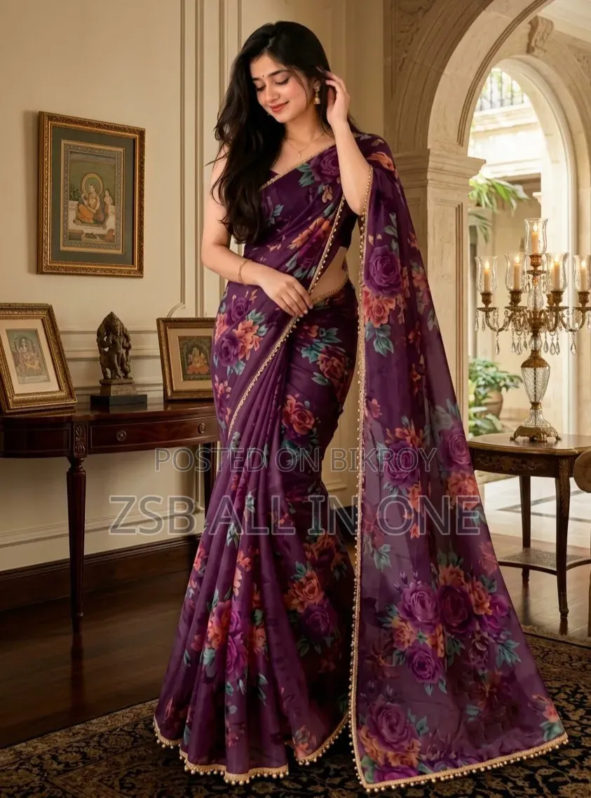 Premium Soft Georgette Saree With Pearl Work