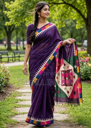 চান্দেরি সিল্ক শাড়ি উইথ ব্লাউজ পিস