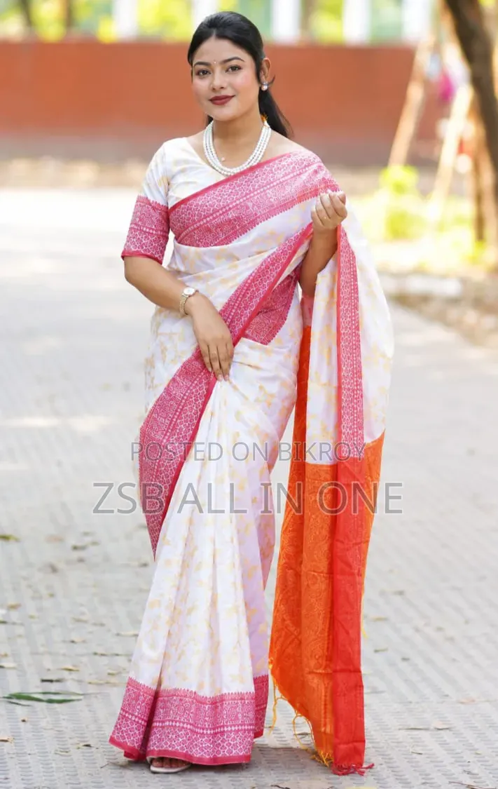 কাশ্মীরি কাটান শাড়ি উইথ ব্লাউজ পিস