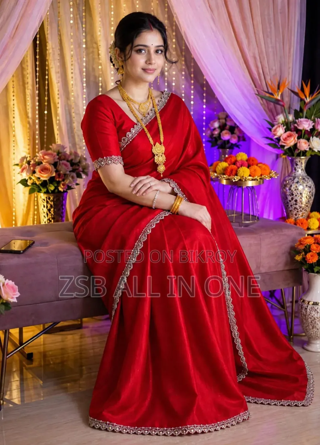 ইন্ডিয়ান তুবা লামা সিল্ক শাড়ি