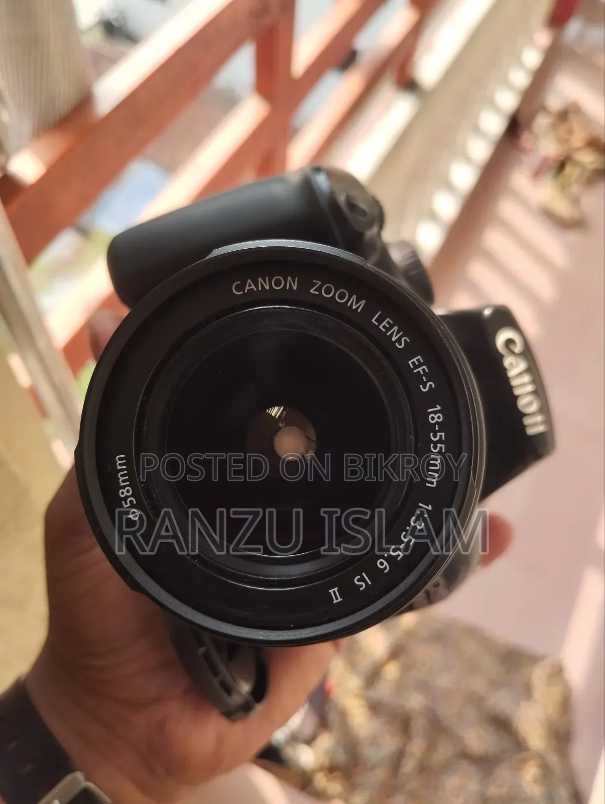 Canon EOS1100D Camera. The camera is very good. It is lying idle at home