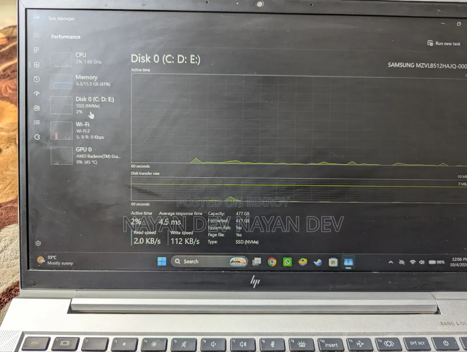Laptop HP EliteBook 845 G8 18GB AMD Ryzen SSD 640GB