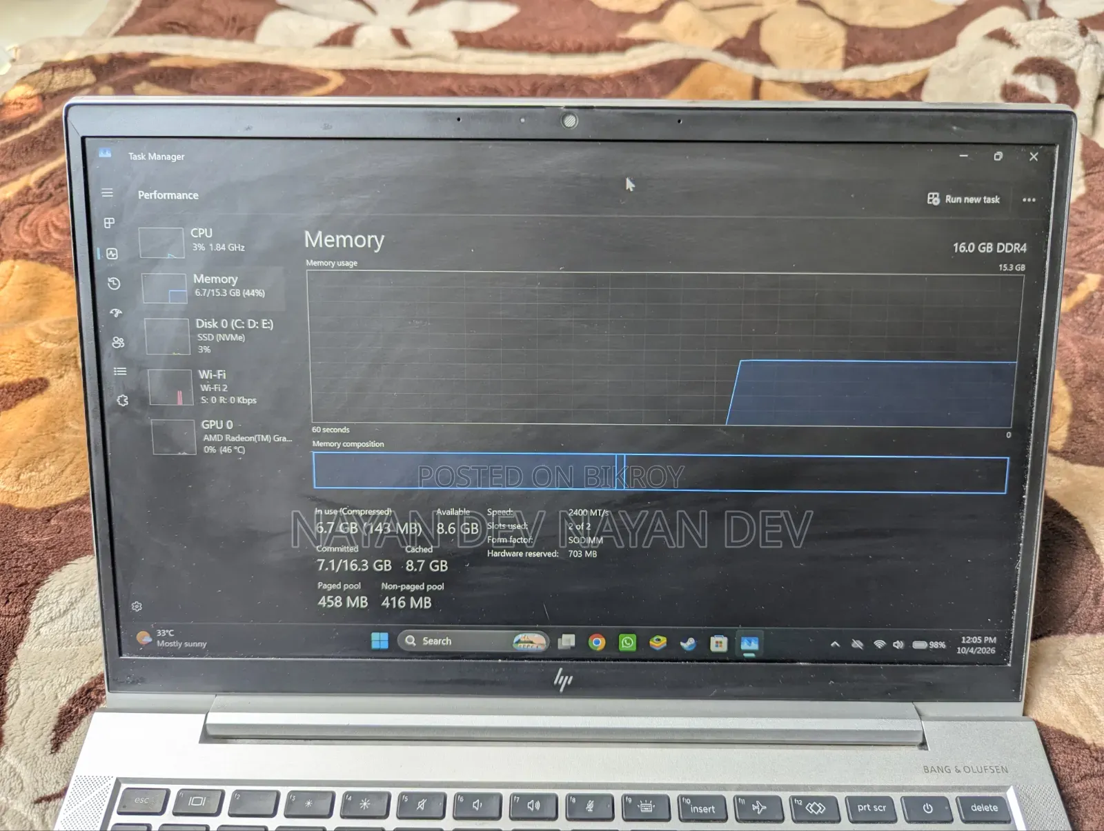 Laptop HP EliteBook 845 G8 18GB AMD Ryzen SSD 640GB