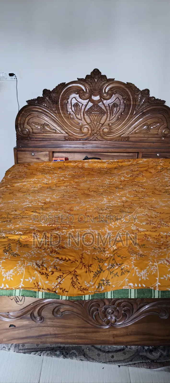 ৭ফিট বাই ৮ ফিট কিং সাইজ মেহগনি কাঠের খাট সাত ভাই আট না ছয় বাই সাত