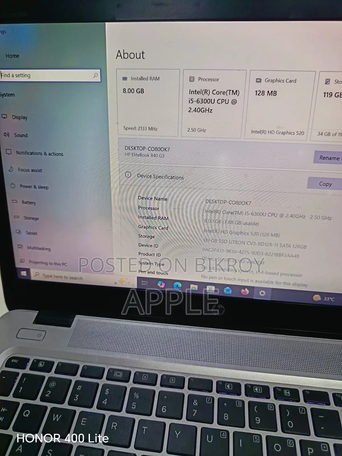 Laptop HP EliteBook 840 G3 8GB Intel Core i5 SSD 256GB