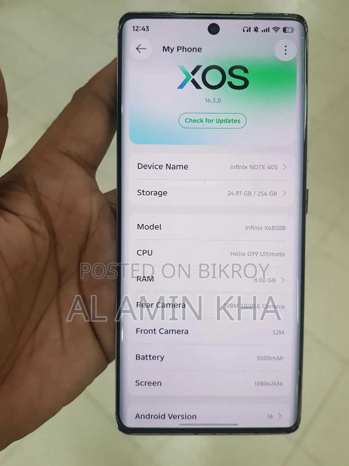 Infinix Note 40S 256 GB Blue
